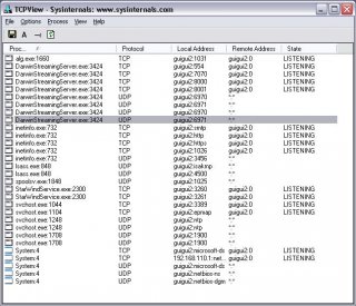 Capture avec TCP View